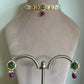 Green Stone Purple Beads Chokar Set VNN416