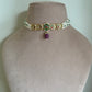 Green Stone Purple Beads Chokar Set VNN416