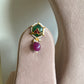 Green Stone Purple Beads Chokar Set VNN416