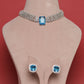 Blue Square Diamond Chokar Set VNN432