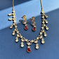 Red Stone Drop Pendant Polki Diamond Set VNN440