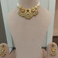 Green Stone Multi Jadau Gold Finish Necklace Set VNN450