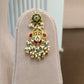 Green Stone Multi Jadau Gold Finish Necklace Set VNN450