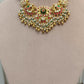 Green Stone Multi Jadau Gold Finish Necklace Set VNN450