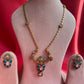 Blue Peacock Turquoise Pendant Set VNN455