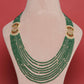 Green White Beads Multi Jadau Mala Set VNN470