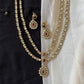 Victorian Polki Red Pendant Set VNN473