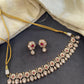Flower Pan Ruby Moissonite Necklace Set VNN480