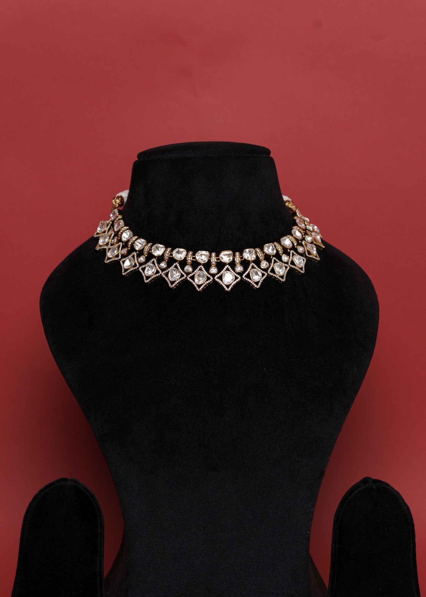 White Polki Necklace Set VNN487