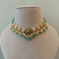 Green Stone Antique Jadau Necklace Set VNN490