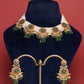 Round Jadau Pendant Pearl Necklace Set VNN491