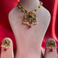 Green Stone Multi Aura Necklace Set VNN502