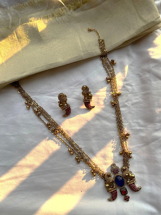 Cosa Nostra Antique Lion Stone Chain Set VNN503