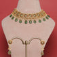 Multi Jadau Green Stone Drop Necklace Set VNN505