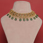 Multi Jadau Green Stone Drop Necklace Set VNN505