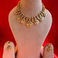 Peacock Coin White Jadau Necklace Set VNN510