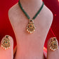 Green Pearl Jadau Pendant Set VNN517