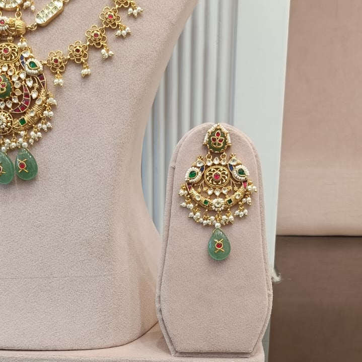 Heritage 3 Layered  Jadau Necklace  Set VNN530