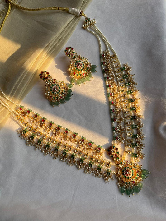Multi Jadau 3 Layered Necklace Set VNN532
