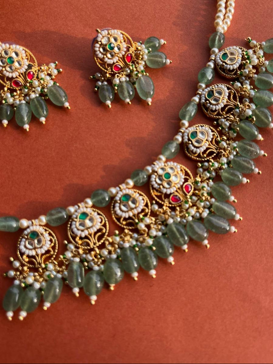 Antique Jadau Necklace Set VNN541
