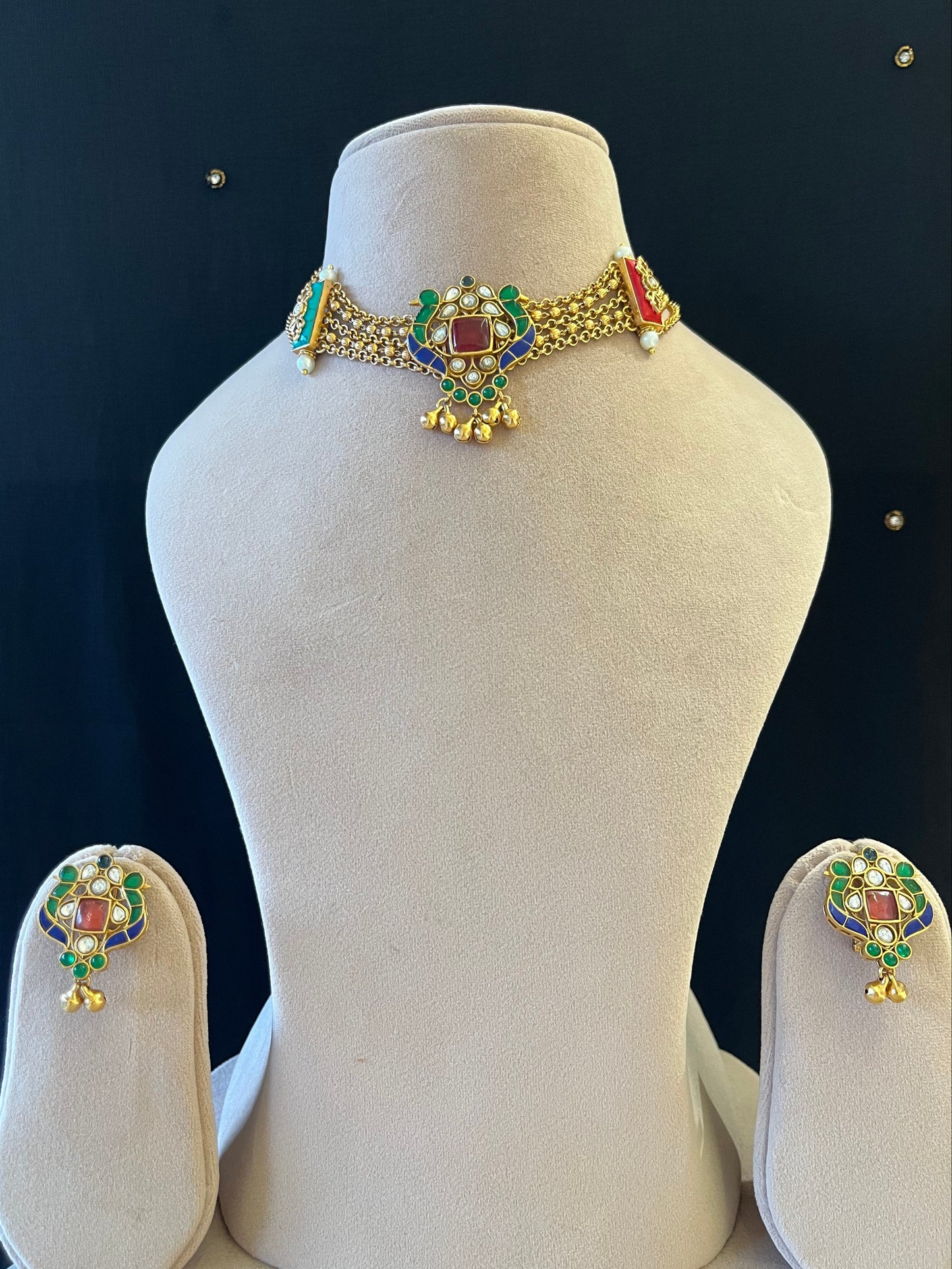 Multi Strand Colour Chain Chokar Set VNN559