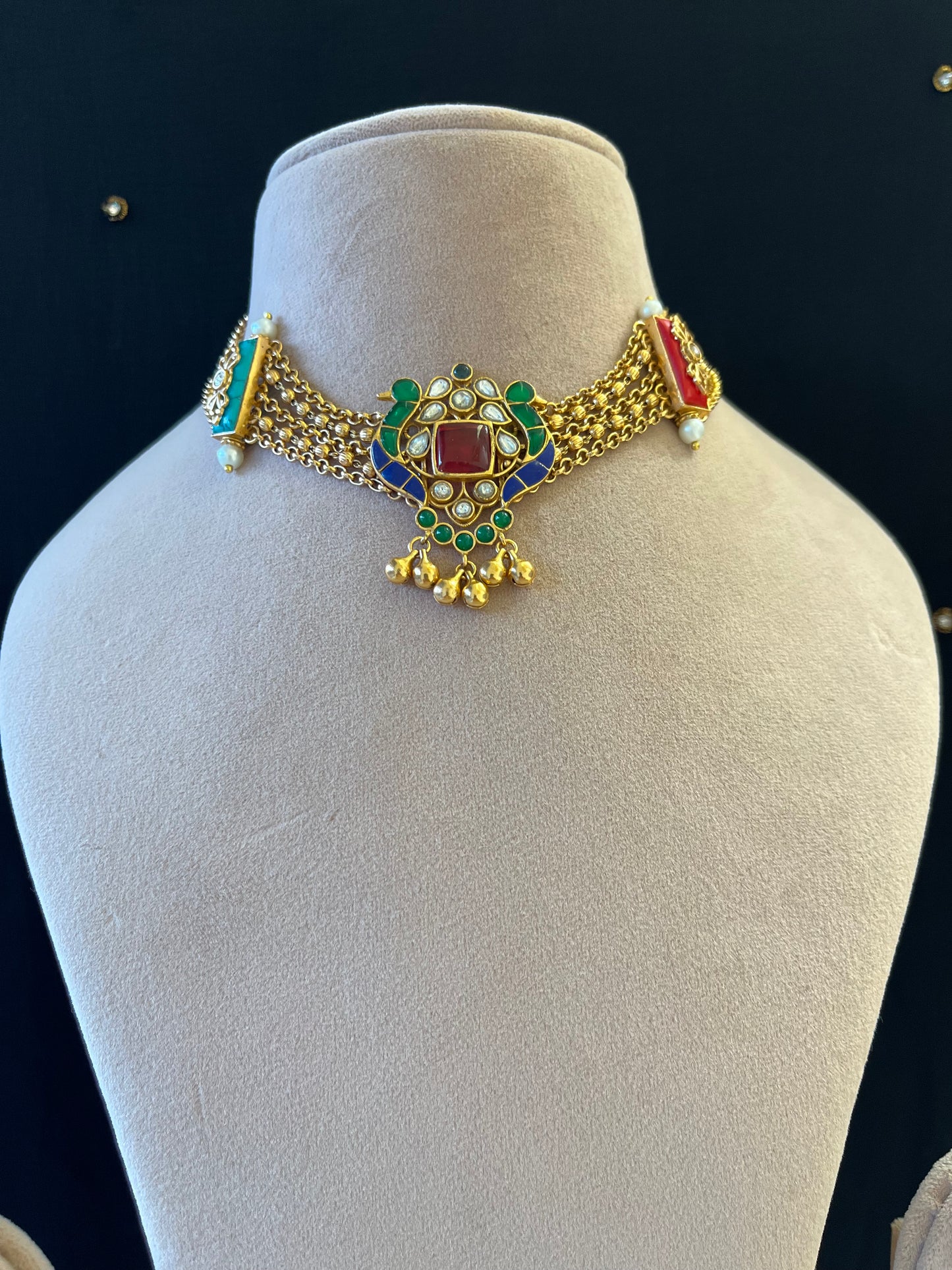 Multi Strand Colour Chain Chokar Set VNN559