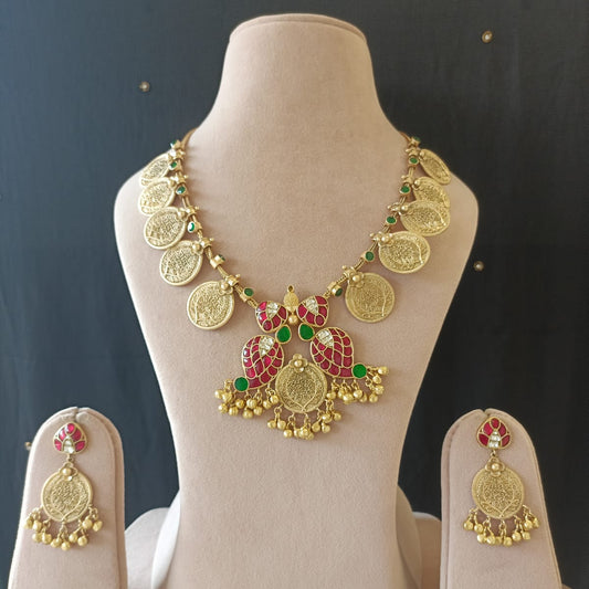 Rubi Mango Gold Coin Necklace Set VNN566