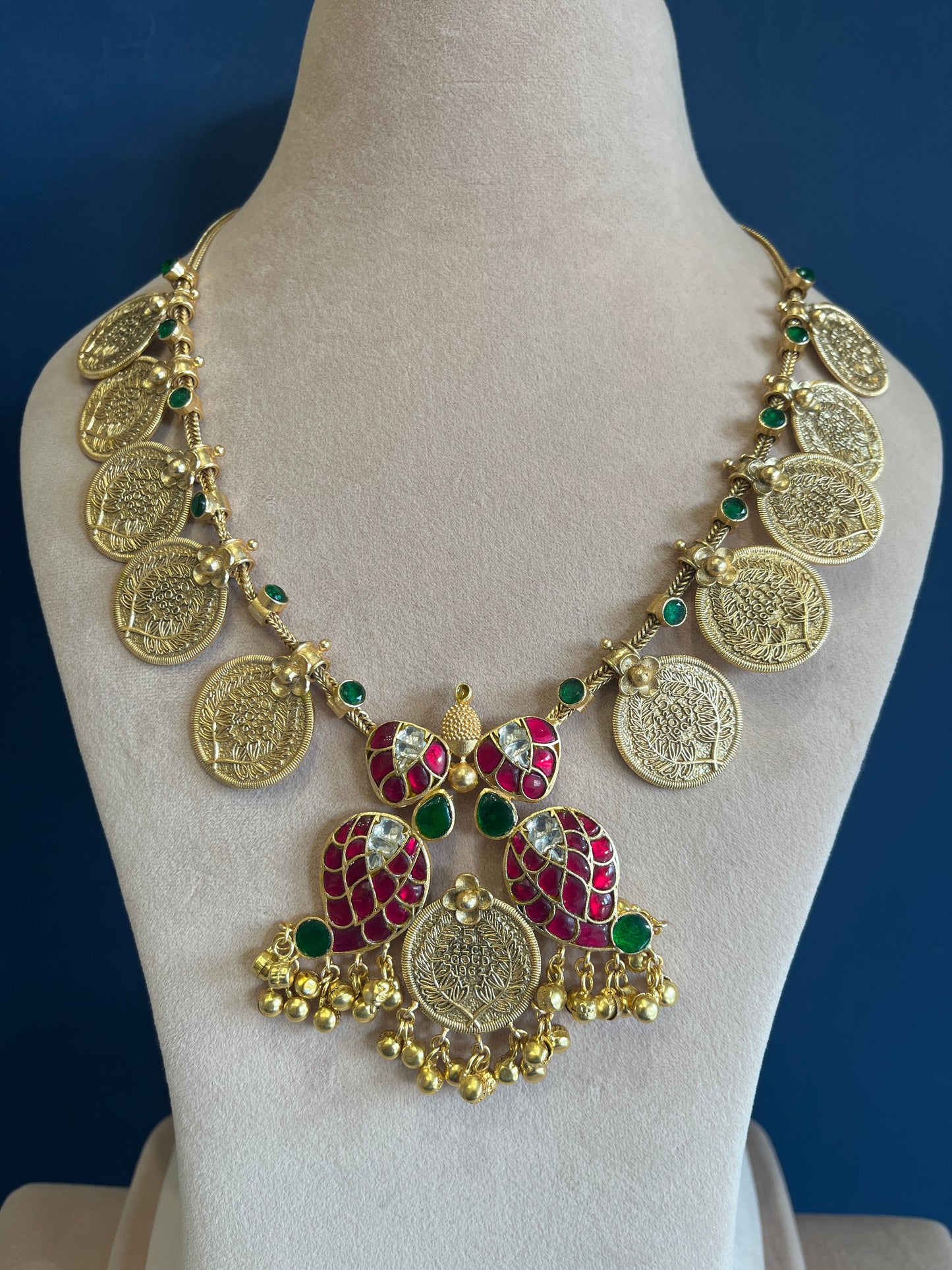 Rubi Mango Gold Coin Necklace Set VNN566