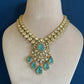 Victorian Green Doublet Stone Necklace Set VNN567
