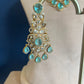 Victorian Green Doublet Stone Necklace Set VNN567