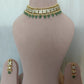 White Jadau Green Suzani  Chokar Set VNN589