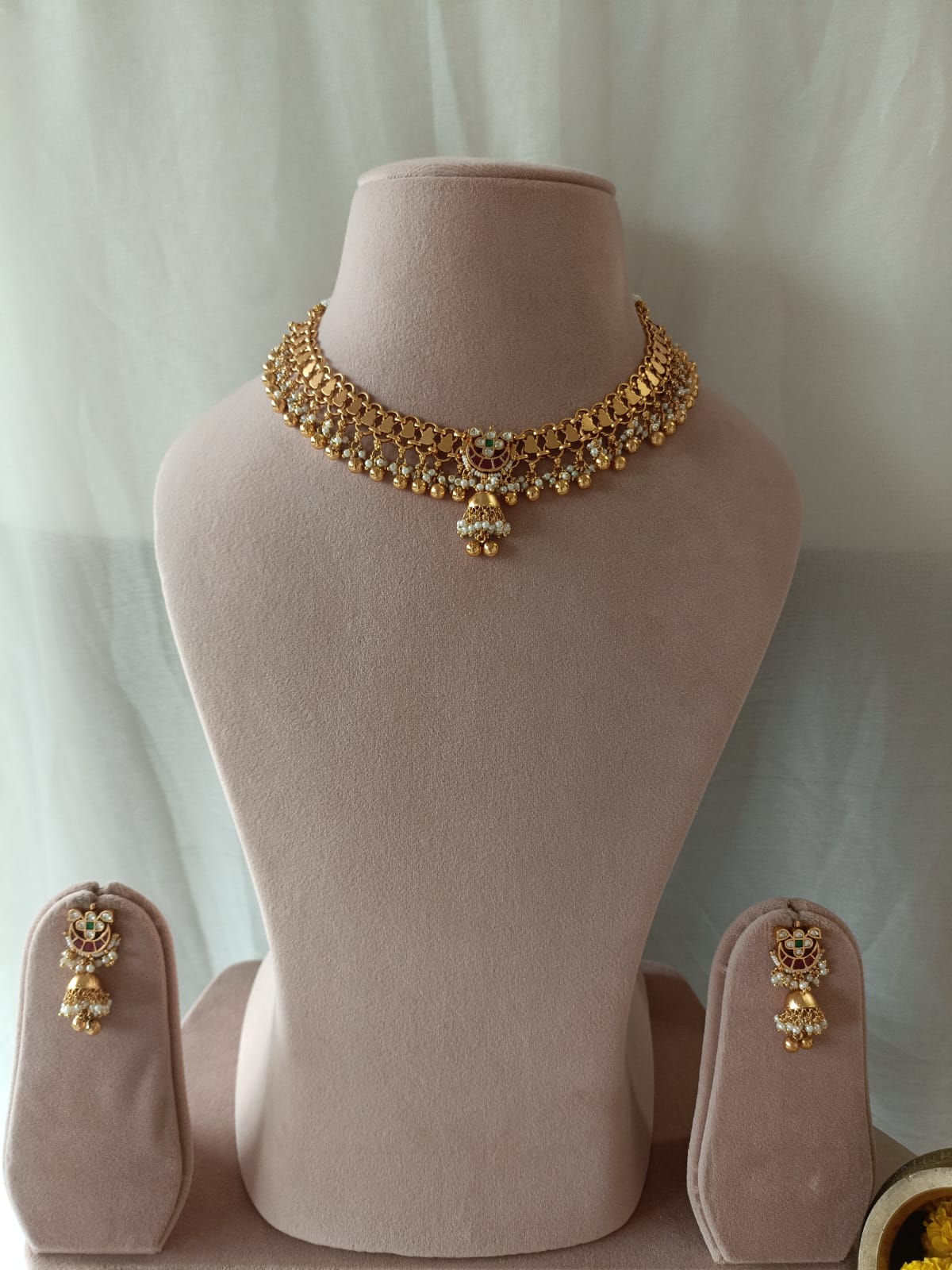 Antique Jadau Chand Necklace Set VNN595
