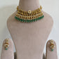 Gold Plate Jadau Motif Green suzani Chokar Set VNN612