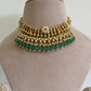 Gold Plate Jadau Motif Green suzani Chokar Set VNN612