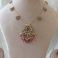 Antique Polki Pendant Chain Necklace Set VNN615