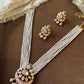 Floral Pendant Pearl Necklace Set VNN616