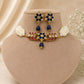 Floral Motifs Peacock Stone Chokar Set VNN617