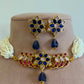Floral Motifs Peacock Stone Chokar Set VNN617