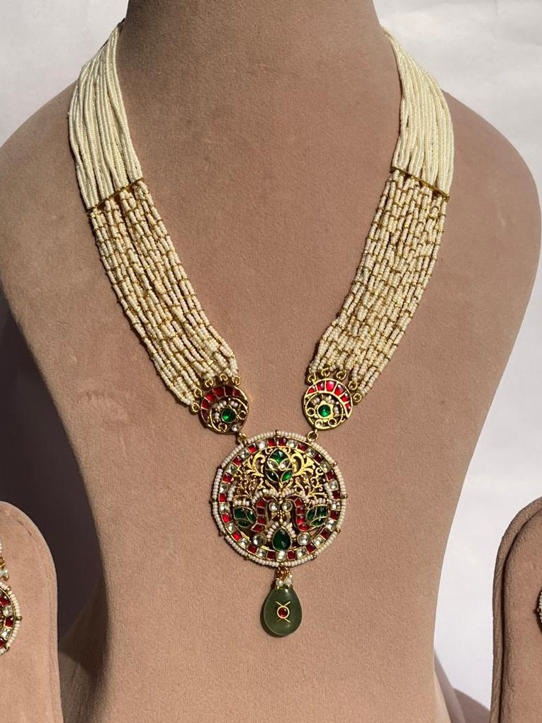 Meenakari Pendant Pearl Long Set VNN627