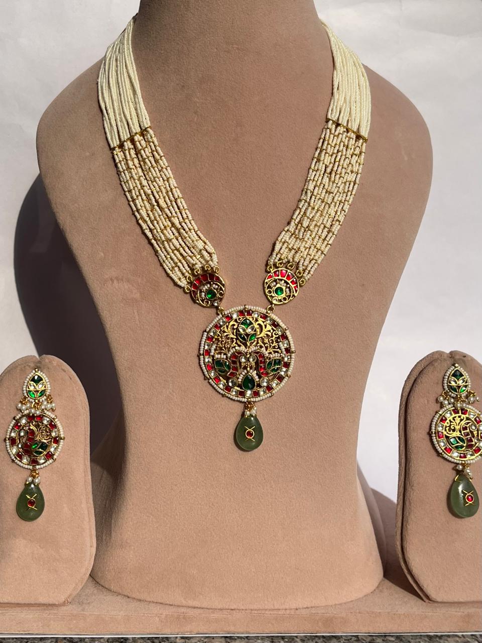 Meenakari Pendant Pearl Long Set VNN627