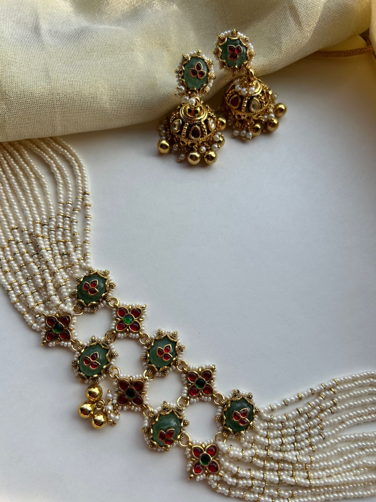 Pachi Kundan Pearl Choker Set VNN629