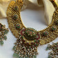 Gini Chandan Green Stone Necklace Set VNN634