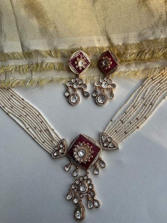 Rubi Chawki Rose Gold Choker Set VNN637