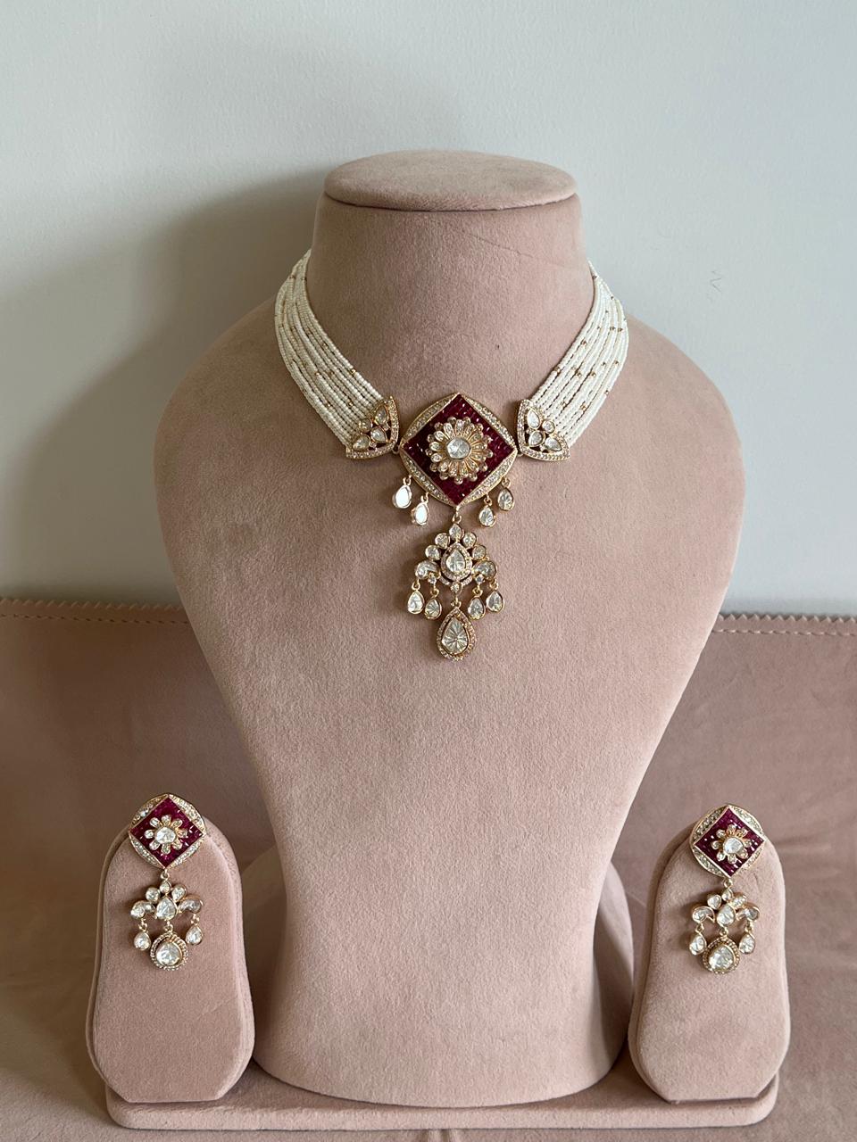 Rubi Chawki Rose Gold Choker Set VNN637