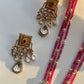 Yellow Pink Chauki Necklace Set VNN647