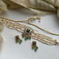 Green Stone White Jadau Choker Set VNN651