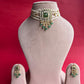 Green Stone White Jadau Choker Set VNN651