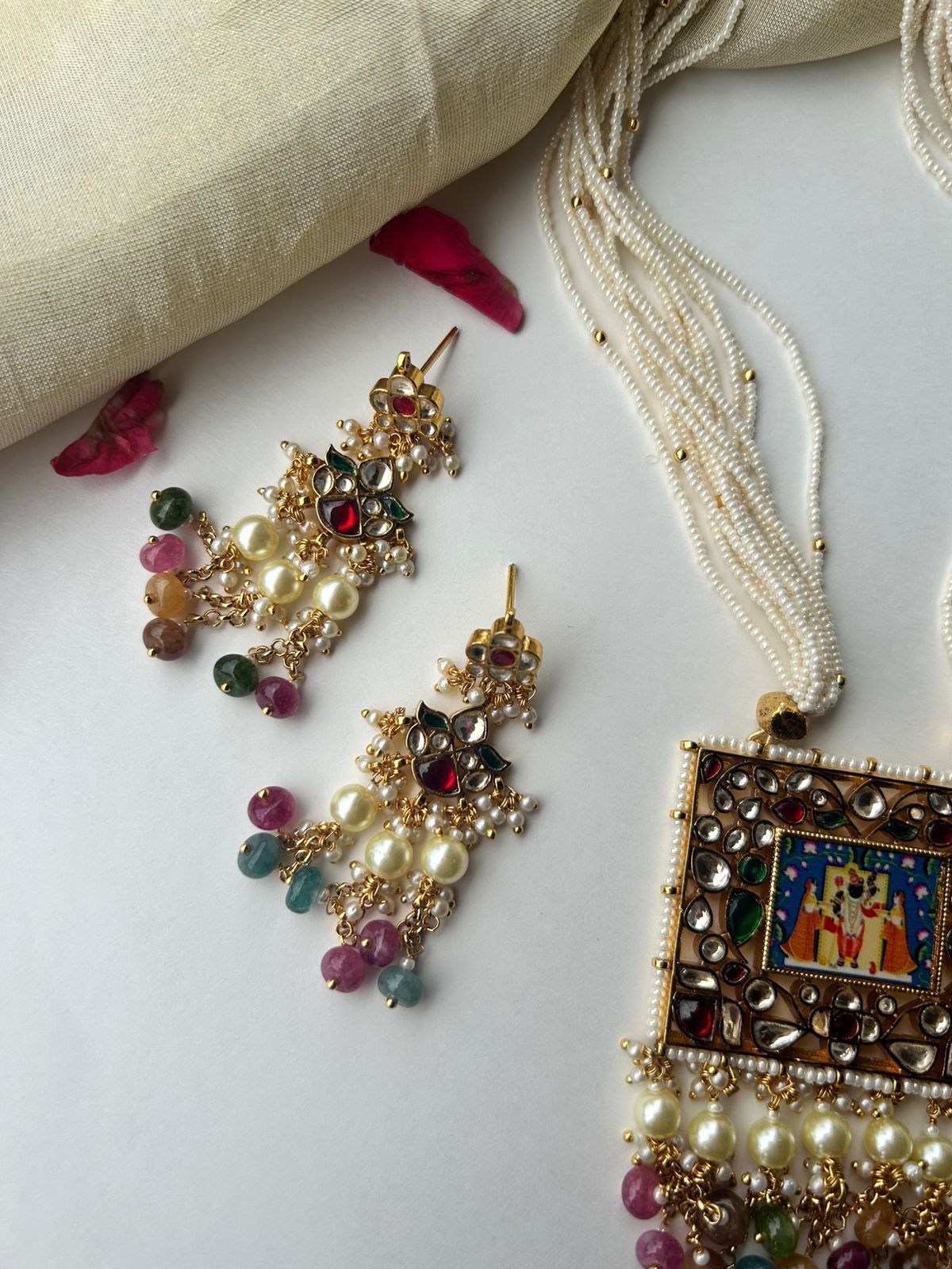Shreenathji Pendant Jadau Set VNN655