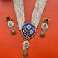 Blue Sheesh Mahal Necklace set - VNN656