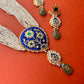 Blue Sheesh Mahal Necklace set - VNN656
